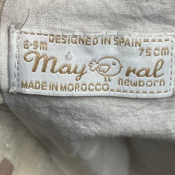 Mayoral Girls 6-9 Mo Dress Pink Rose Squares Short Sleeve Spain - Picture 4 of 4